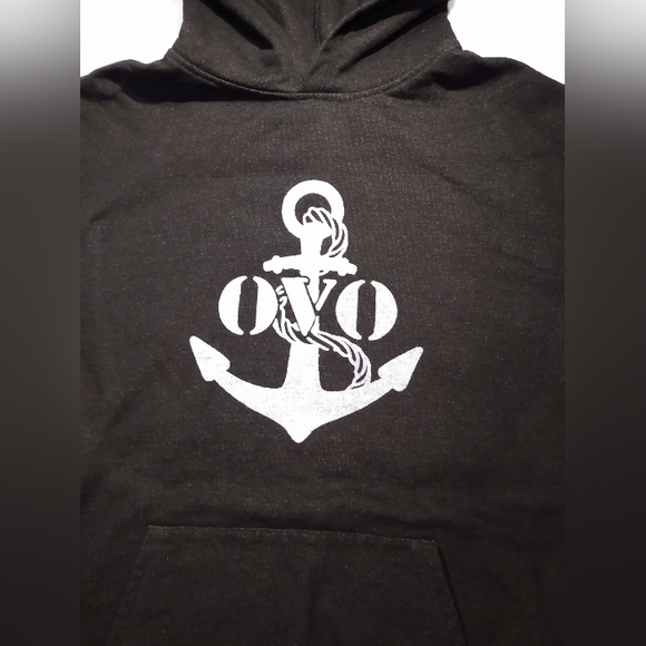 OVO October's Very Own Indigo Dyed Super Heavy Cotton Black Anchor Hoodie XXL - Picture 3 of 11